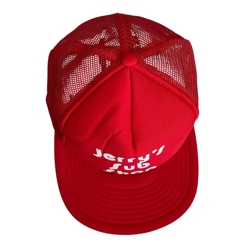 Vintage Jerry’s Sub Shop Red Foam Mesh Trucker Snapback Hat Maryland Base